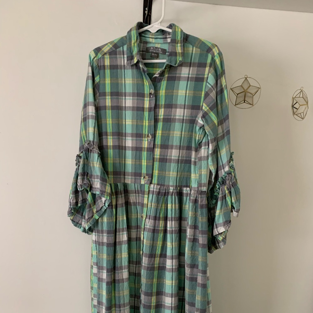 Shirt dress with cute bell sleeves
